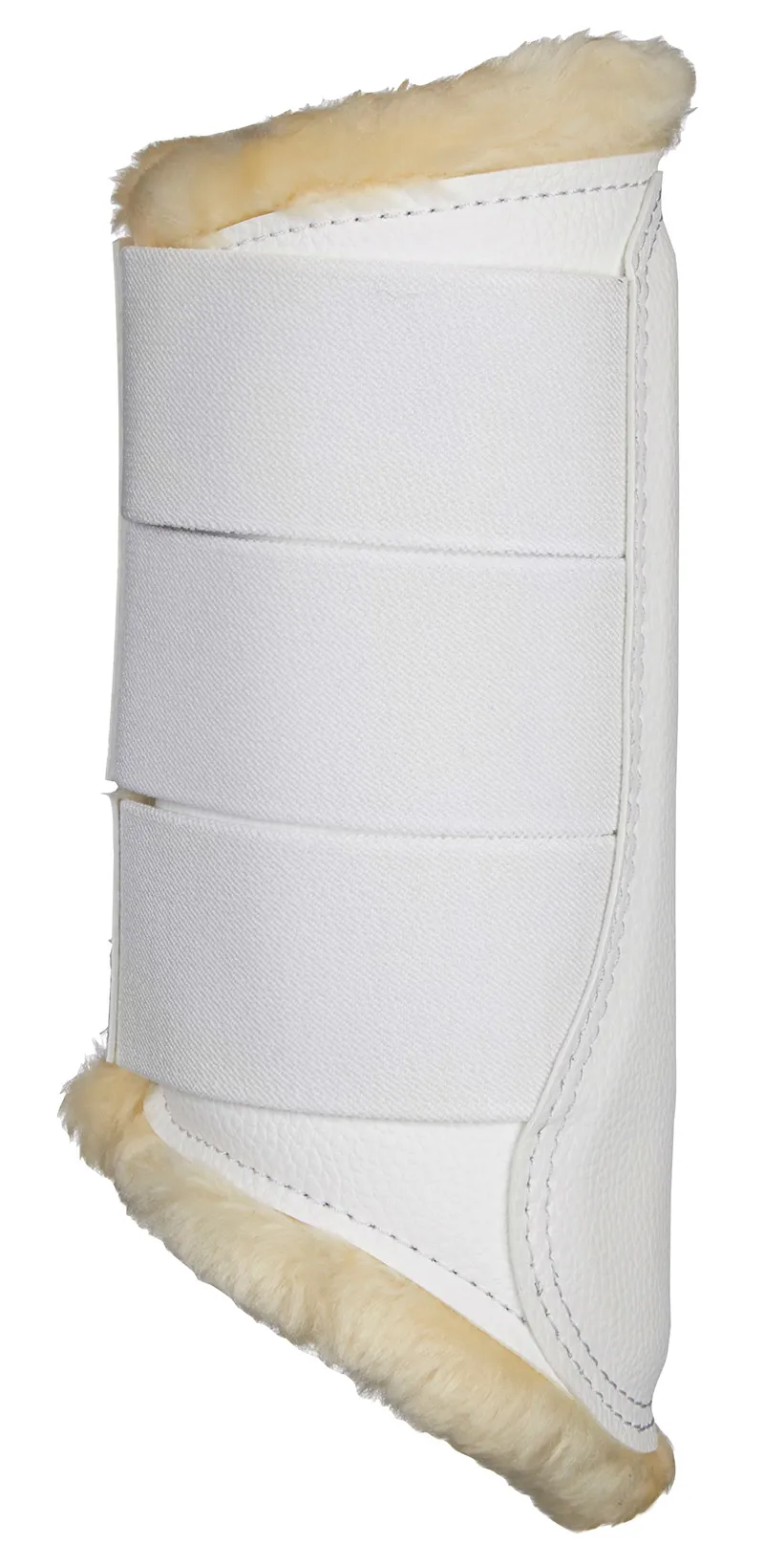 LeMieux Fleece Brushing Boots in White and Natural-3